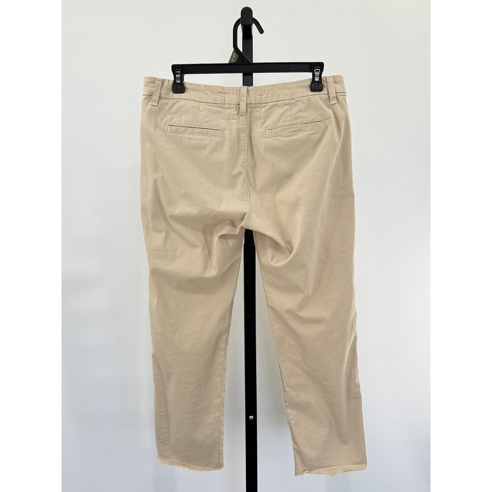 Frank & Eileen "Wicklow" Raw Hem Cropped Khaki Cotton/Flax 6 Pant Chino - Picture 5 of 8